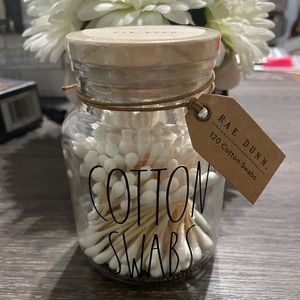 Rae Dunn cotton swabs jar